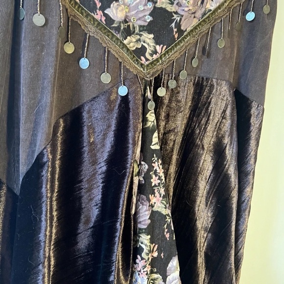 Y2K April seize 1 brown boho long Gypsy layered skirt - Picture 13 of 13